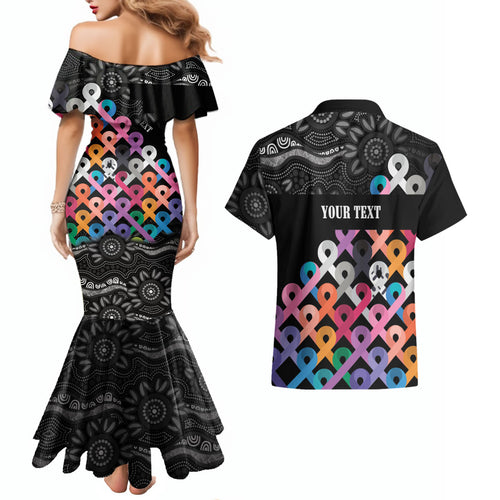 Australia Cancer Survivor Personalised Couples Matching Mermaid Dress and Hawaiian Shirt I’m A Survivor All Cancer