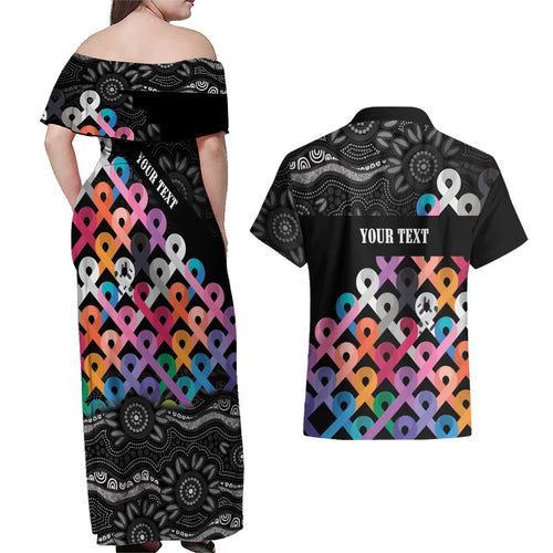 Australia Cancer Survivor Personalised Couples Matching Off Shoulder Maxi Dress and Hawaiian Shirt I’m A Survivor All Cancer