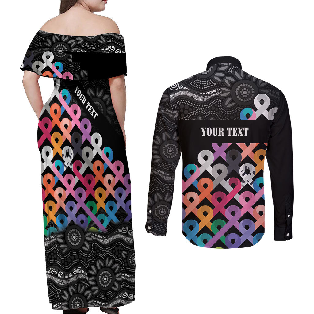 Australia Cancer Survivor Personalised Couples Matching Off Shoulder Maxi Dress and Long Sleeve Button Shirt I’m A Survivor All Cancer