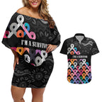 Australia Cancer Survivor Personalised Couples Matching Off Shoulder Short Dress and Hawaiian Shirt I’m A Survivor All Cancer