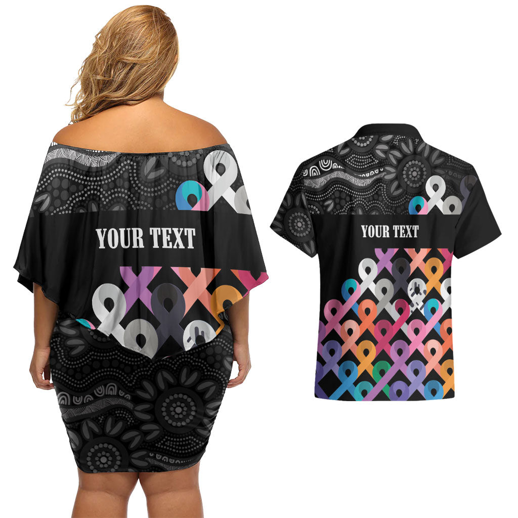 Australia Cancer Survivor Personalised Couples Matching Off Shoulder Short Dress and Hawaiian Shirt I’m A Survivor All Cancer