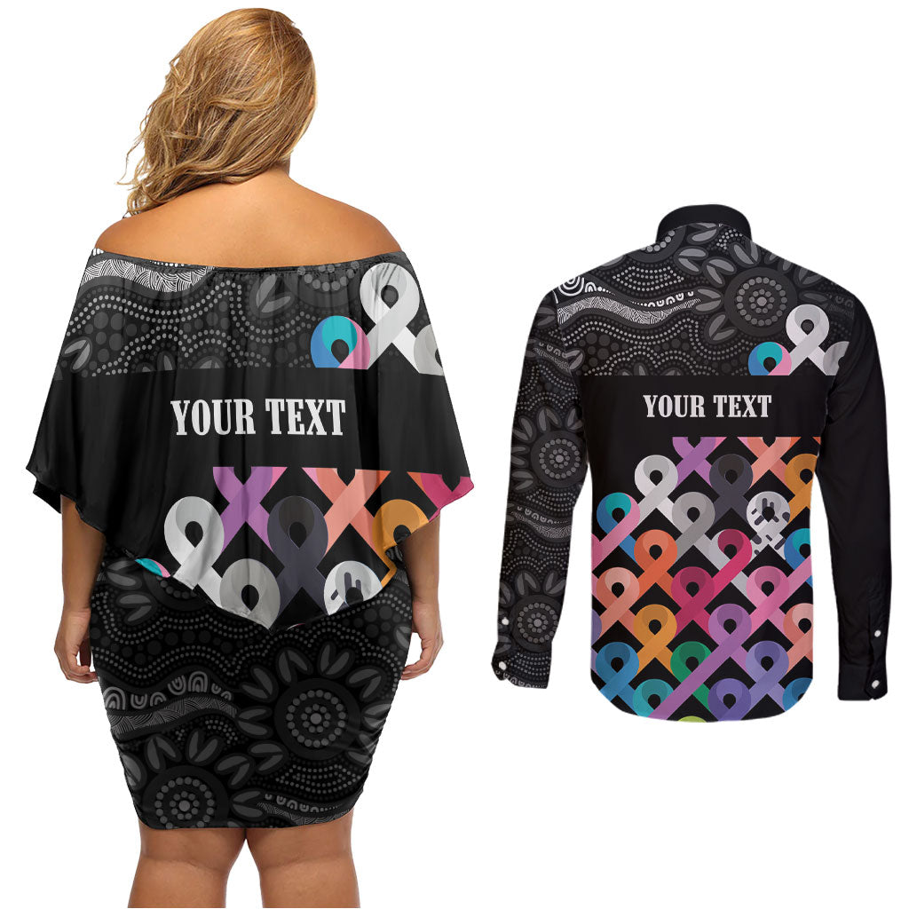 Australia Cancer Survivor Personalised Couples Matching Off Shoulder Short Dress and Long Sleeve Button Shirt I’m A Survivor All Cancer