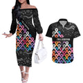 Australia Cancer Survivor Personalised Couples Matching Off The Shoulder Long Sleeve Dress and Hawaiian Shirt I’m A Survivor All Cancer