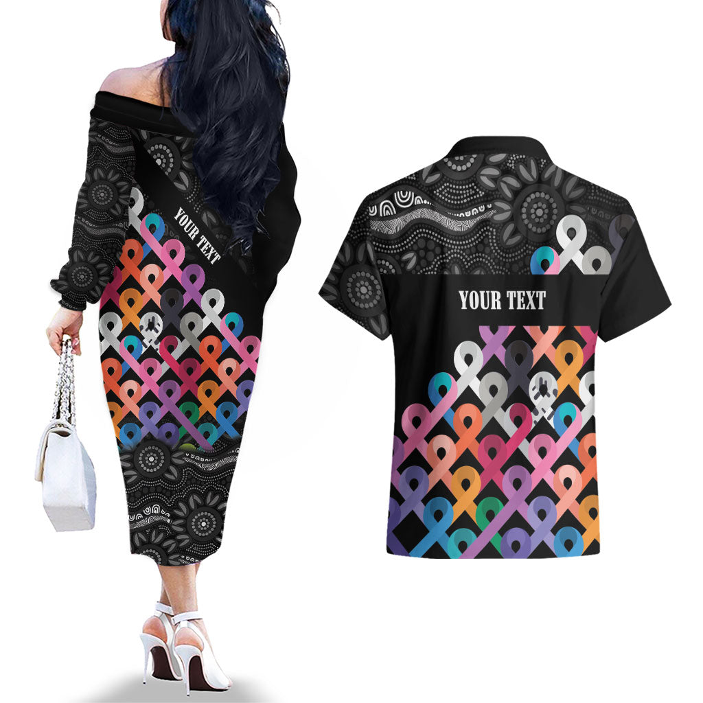 Australia Cancer Survivor Personalised Couples Matching Off The Shoulder Long Sleeve Dress and Hawaiian Shirt I’m A Survivor All Cancer