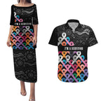 Australia Cancer Survivor Personalised Couples Matching Puletasi and Hawaiian Shirt I’m A Survivor All Cancer