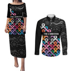 Australia Cancer Survivor Personalised Couples Matching Puletasi and Long Sleeve Button Shirt I’m A Survivor All Cancer