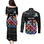 Australia Cancer Survivor Personalised Couples Matching Puletasi and Long Sleeve Button Shirt I’m A Survivor All Cancer