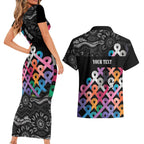 Australia Cancer Survivor Personalised Couples Matching Short Sleeve Bodycon Dress and Hawaiian Shirt I’m A Survivor All Cancer