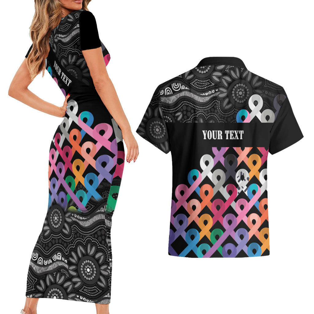 Australia Cancer Survivor Personalised Couples Matching Short Sleeve Bodycon Dress and Hawaiian Shirt I’m A Survivor All Cancer