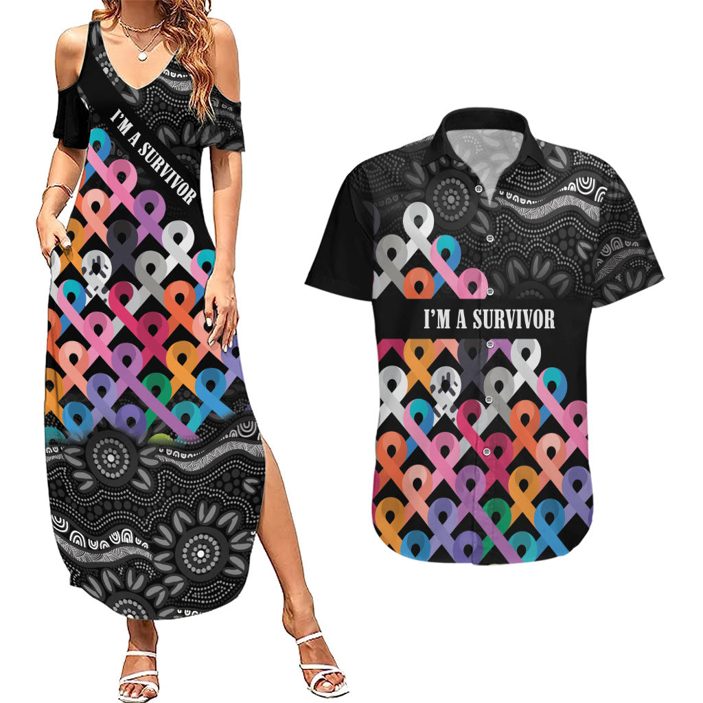 Australia Cancer Survivor Personalised Couples Matching Summer Maxi Dress and Hawaiian Shirt I’m A Survivor All Cancer