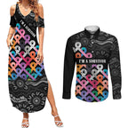 Australia Cancer Survivor Personalised Couples Matching Summer Maxi Dress and Long Sleeve Button Shirt I’m A Survivor All Cancer
