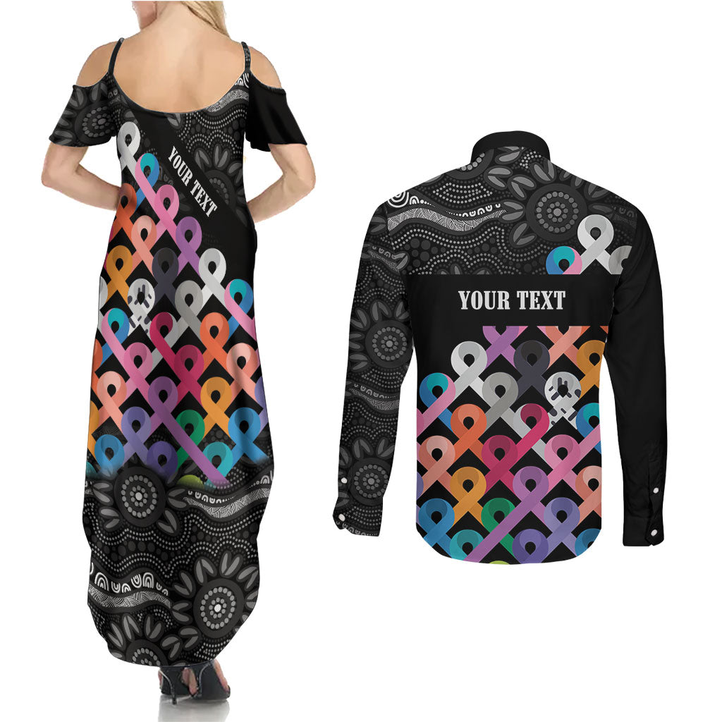 Australia Cancer Survivor Personalised Couples Matching Summer Maxi Dress and Long Sleeve Button Shirt I’m A Survivor All Cancer
