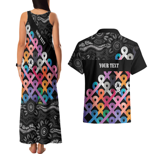 Australia Cancer Survivor Personalised Couples Matching Tank Maxi Dress and Hawaiian Shirt I’m A Survivor All Cancer