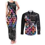 Australia Cancer Survivor Personalised Couples Matching Tank Maxi Dress and Long Sleeve Button Shirt I’m A Survivor All Cancer