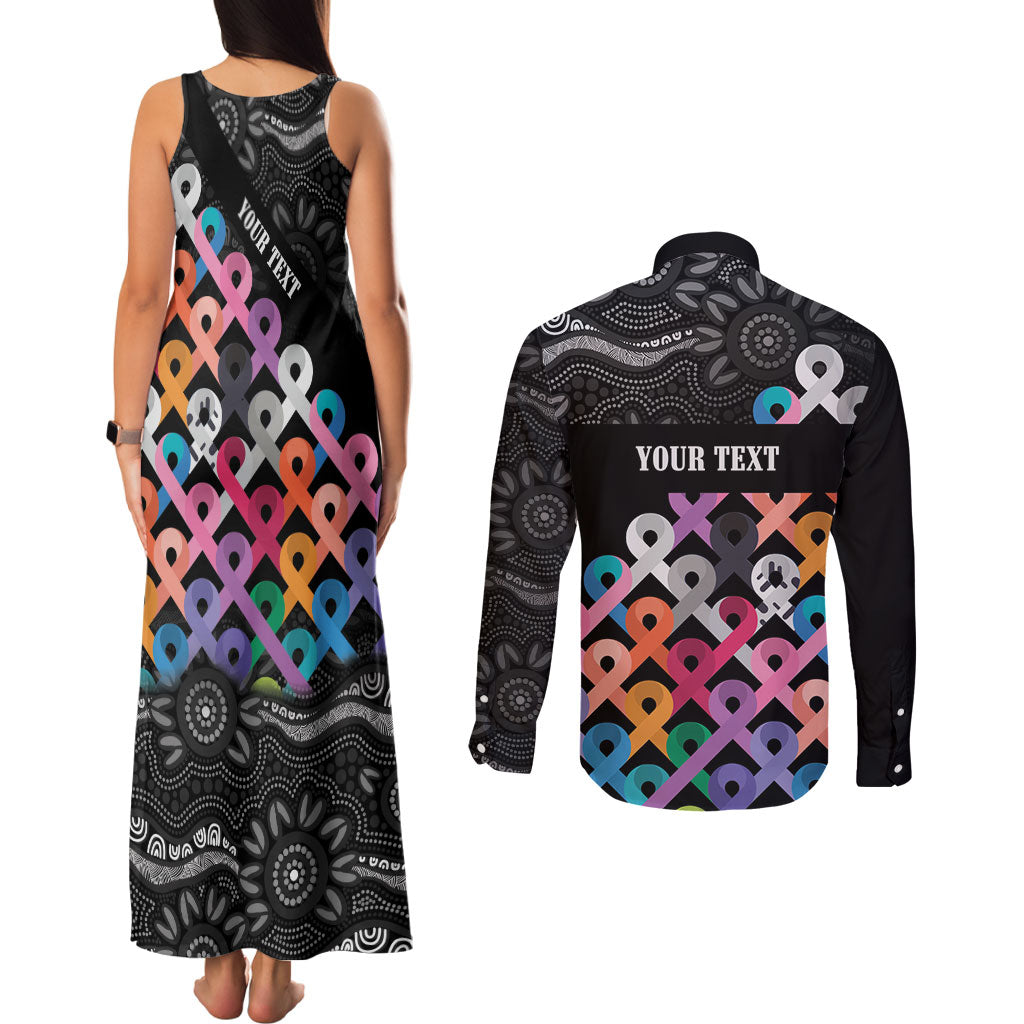 Australia Cancer Survivor Personalised Couples Matching Tank Maxi Dress and Long Sleeve Button Shirt I’m A Survivor All Cancer