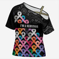 Australia Cancer Survivor Personalised Cross Shoulder Shirt I’m A Survivor All Cancer