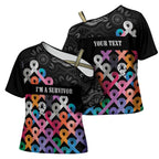 Australia Cancer Survivor Personalised Cross Shoulder Shirt I’m A Survivor All Cancer
