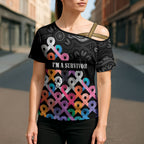 Australia Cancer Survivor Personalised Cross Shoulder Shirt I’m A Survivor All Cancer