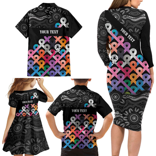 Australia Cancer Survivor Personalised Family Matching Long Sleeve Bodycon Dress and Hawaiian Shirt I’m A Survivor All Cancer