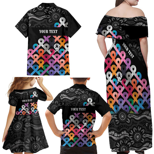 Australia Cancer Survivor Personalised Family Matching Off Shoulder Maxi Dress and Hawaiian Shirt I’m A Survivor All Cancer