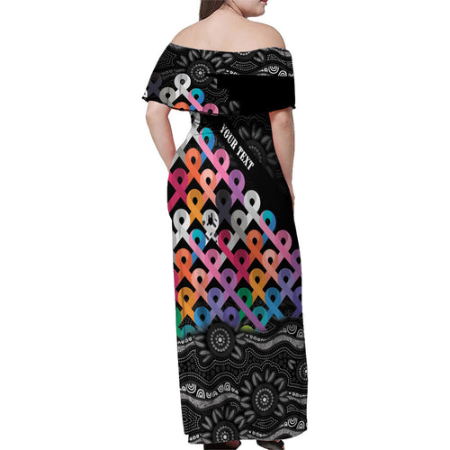 Australia Cancer Survivor Personalised Family Matching Off Shoulder Maxi Dress and Hawaiian Shirt I’m A Survivor All Cancer
