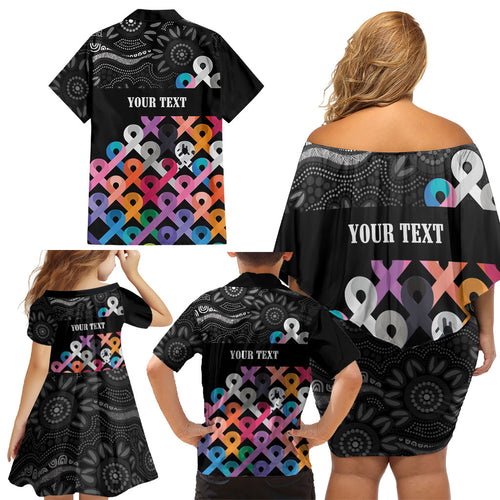 Australia Cancer Survivor Personalised Family Matching Off Shoulder Short Dress and Hawaiian Shirt I’m A Survivor All Cancer