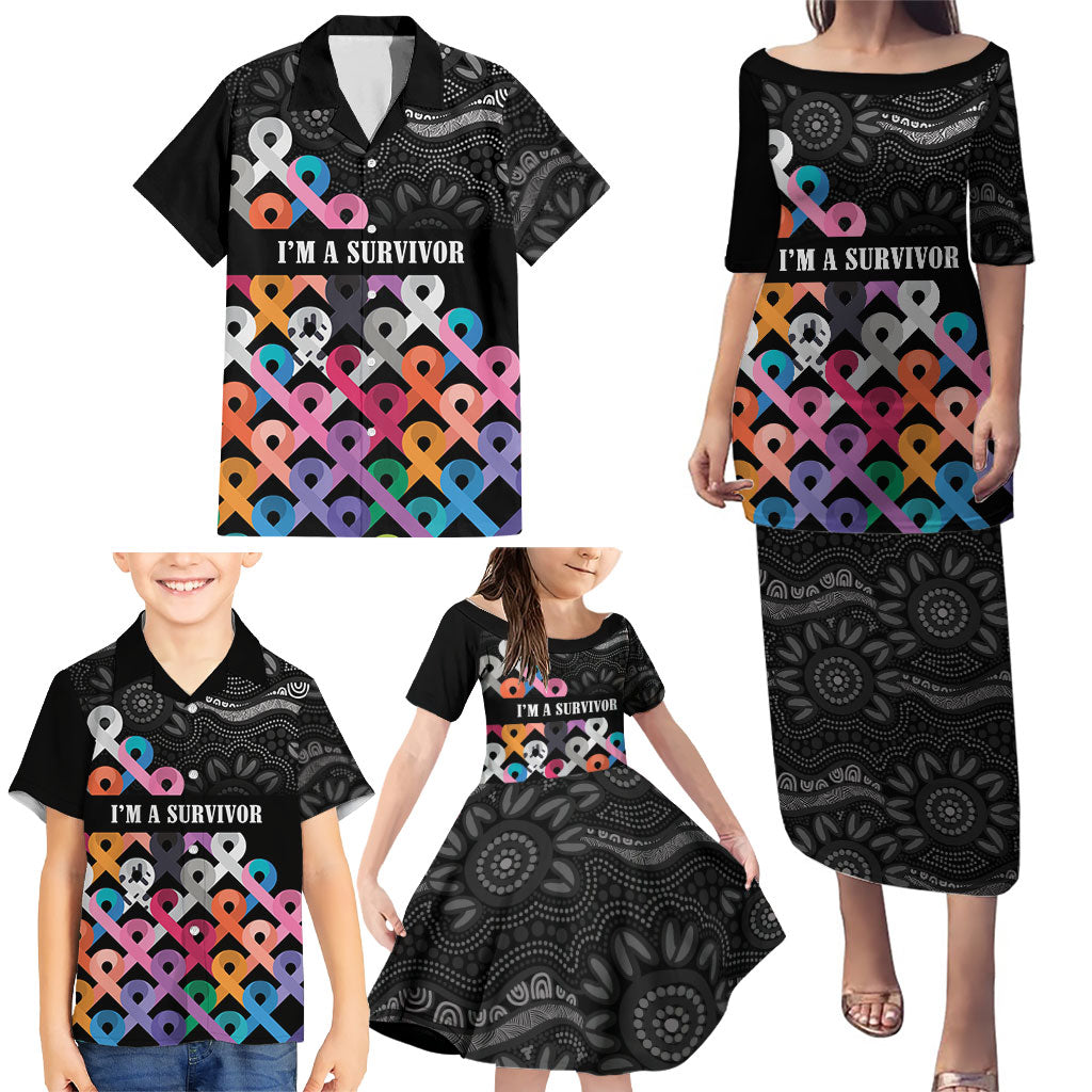 Australia Cancer Survivor Personalised Family Matching Puletasi and Hawaiian Shirt I’m A Survivor All Cancer