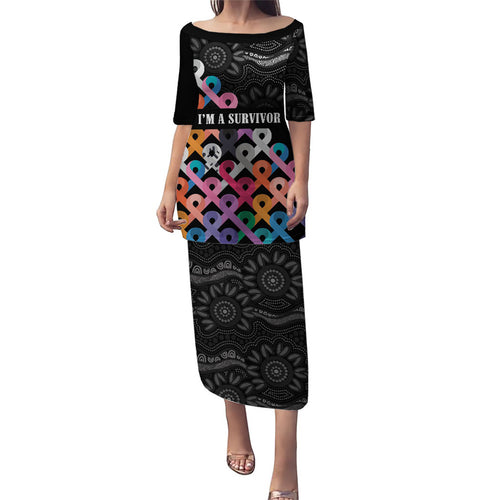 Australia Cancer Survivor Personalised Family Matching Puletasi and Hawaiian Shirt I’m A Survivor All Cancer