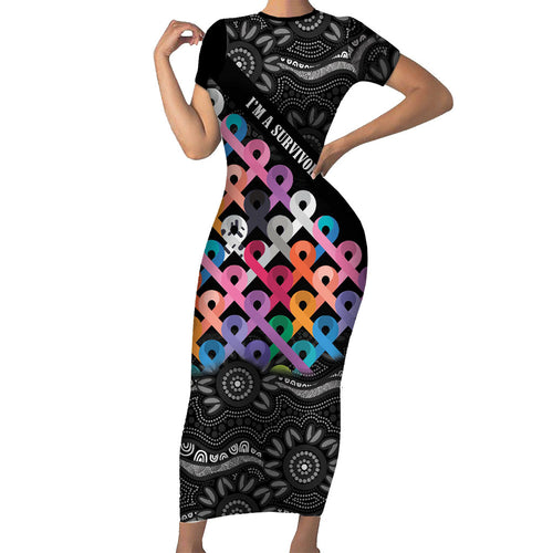 Australia Cancer Survivor Personalised Family Matching Short Sleeve Bodycon Dress and Hawaiian Shirt I’m A Survivor All Cancer