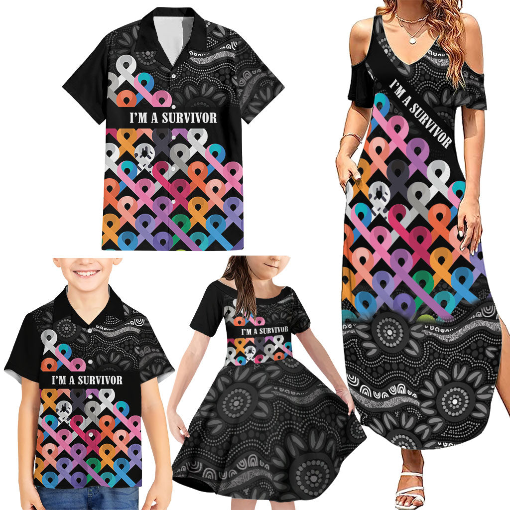 Australia Cancer Survivor Personalised Family Matching Summer Maxi Dress and Hawaiian Shirt I’m A Survivor All Cancer