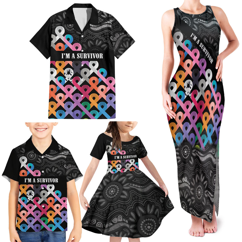 Australia Cancer Survivor Personalised Family Matching Tank Maxi Dress and Hawaiian Shirt I’m A Survivor All Cancer