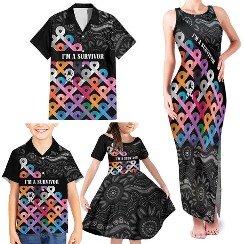Australia Cancer Survivor Personalised Family Matching Tank Maxi Dress and Hawaiian Shirt I’m A Survivor All Cancer