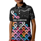 Australia Cancer Survivor Personalised Kid Polo Shirt I’m A Survivor All Cancer