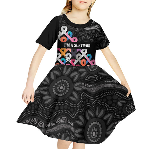 Australia Cancer Survivor Personalised Kid Short Sleeve Dress I’m A Survivor All Cancer
