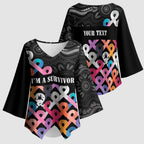Australia Cancer Survivor Personalised Kimono Sleeve Blouse I’m A Survivor All Cancer
