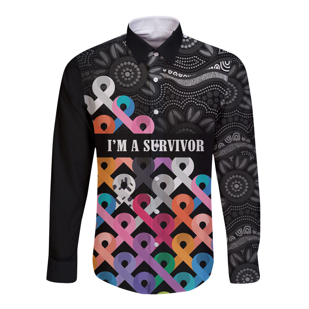 Australia Cancer Survivor Personalised Long Sleeve Button Shirt I’m A Survivor All Cancer