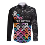 Australia Cancer Survivor Personalised Long Sleeve Button Shirt I’m A Survivor All Cancer