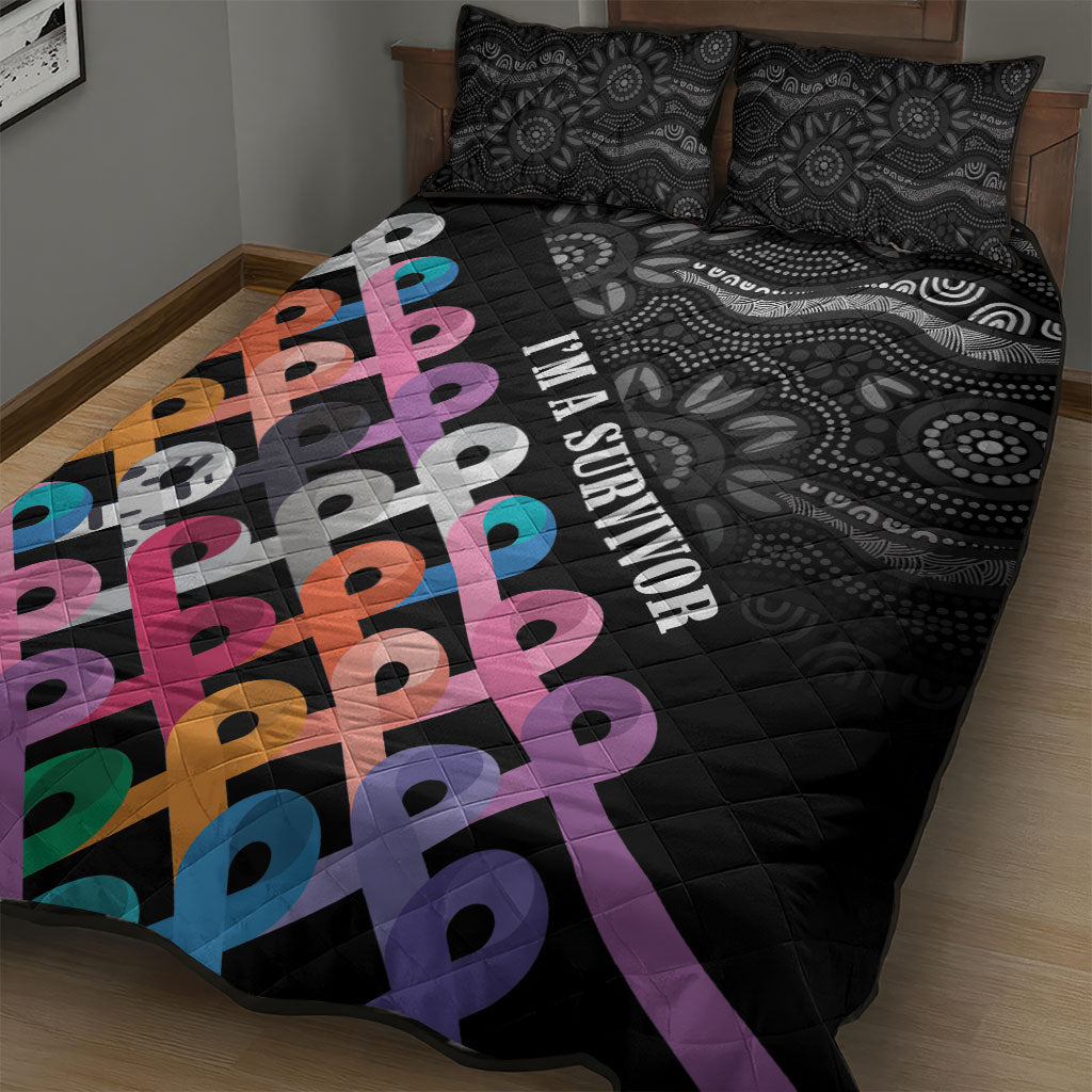 Australia Cancer Survivor Quilt Bed Set I’m A Survivor All Cancer