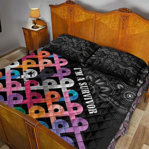 Australia Cancer Survivor Quilt Bed Set I’m A Survivor All Cancer