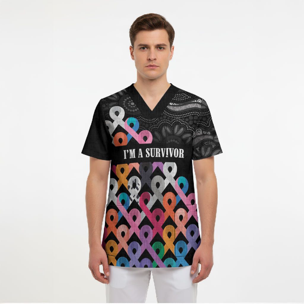 Australia Cancer Survivor Personalised Scrub Top I’m A Survivor All Cancer