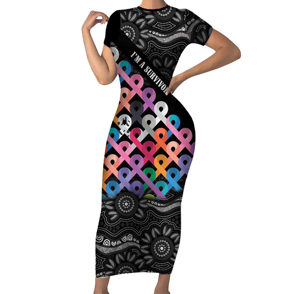 Australia Cancer Survivor Personalised Short Sleeve Bodycon Dress I’m A Survivor All Cancer
