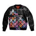 Australia Cancer Survivor Personalised Sleeve Zip Bomber Jacket I’m A Survivor All Cancer