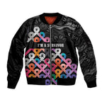 Australia Cancer Survivor Personalised Sleeve Zip Bomber Jacket I’m A Survivor All Cancer