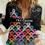 Australia Cancer Survivor Personalised Women Casual Shirt I’m A Survivor All Cancer