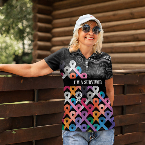 Australia Cancer Survivor Personalised Women Polo Shirt I’m A Survivor All Cancer