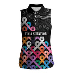 Australia Cancer Survivor Personalised Women Sleeveless Polo Shirt I’m A Survivor All Cancer