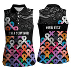 Australia Cancer Survivor Personalised Women Sleeveless Polo Shirt I’m A Survivor All Cancer
