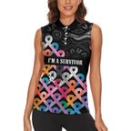 Australia Cancer Survivor Personalised Women Sleeveless Polo Shirt I’m A Survivor All Cancer