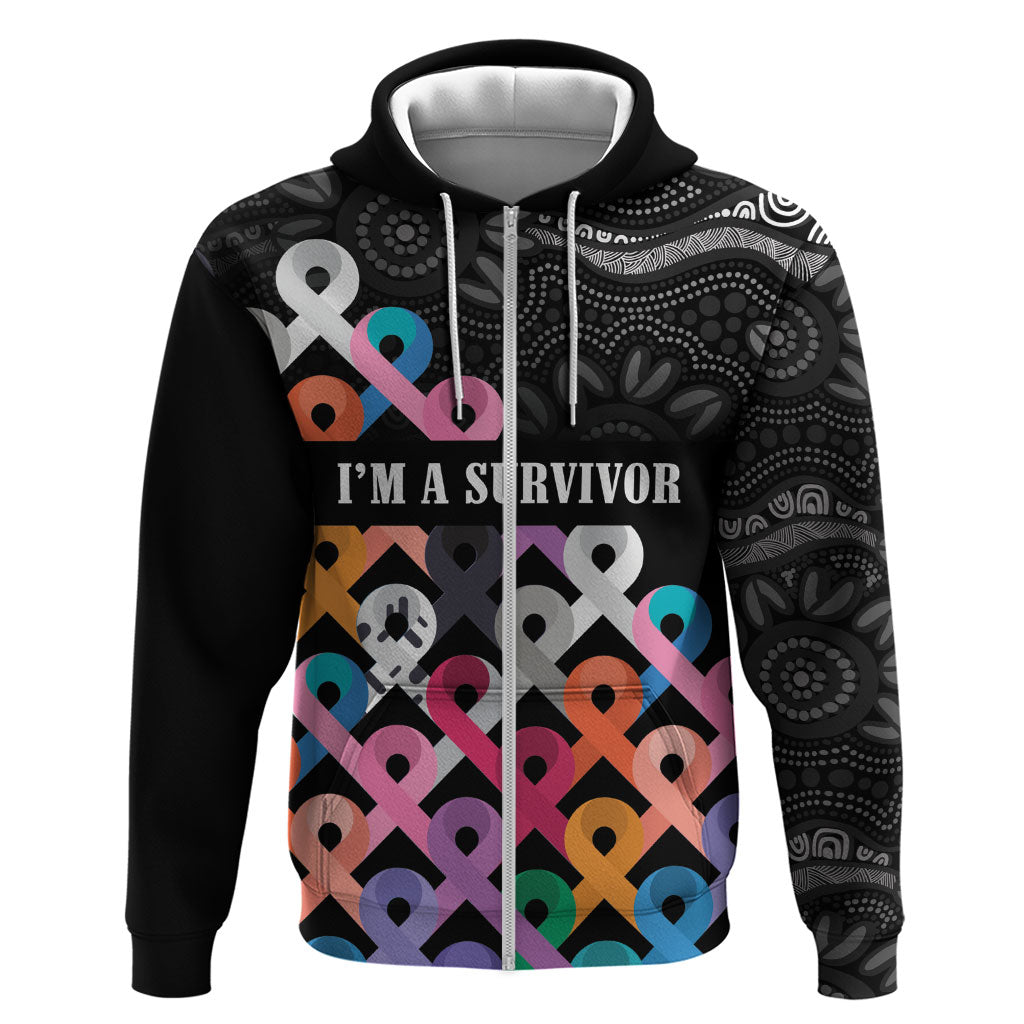 Australia Cancer Survivor Personalised Zip Hoodie I’m A Survivor All Cancer