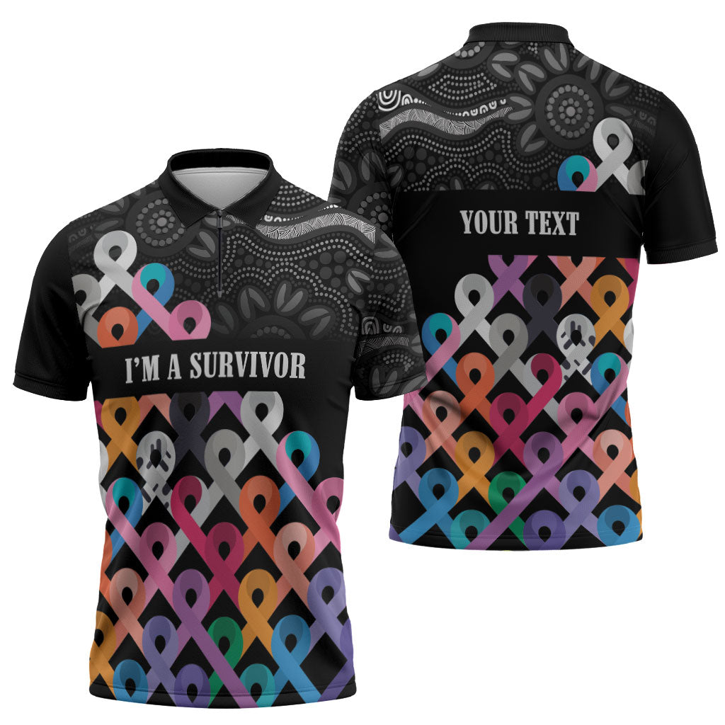 Australia Cancer Survivor Personalised Zipper Polo Shirt I’m A Survivor All Cancer